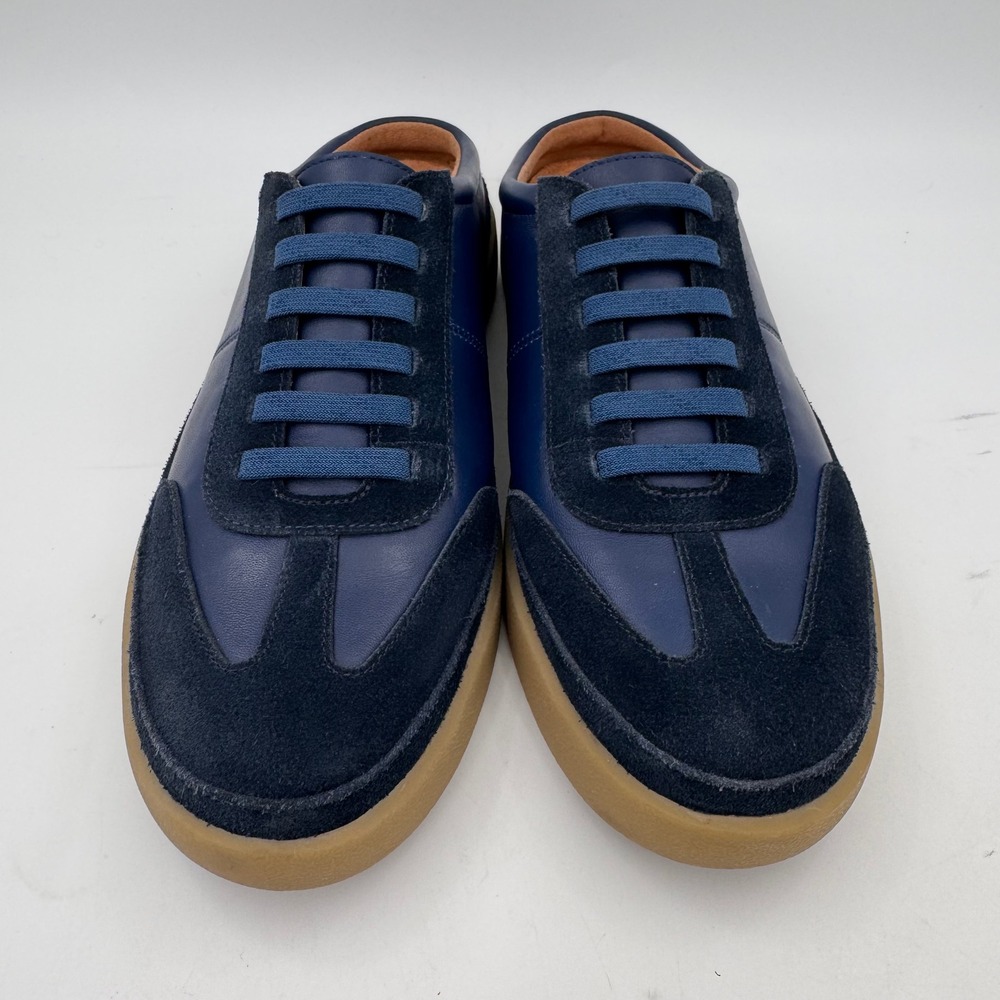NWOB Vionic Thrive Navy Leather Suede Backless Sneaker Mule Orthotic Rare Sample - Picture 2 of 9